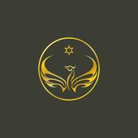 Phönix Logo Design - - Feuer Vogel - - golden Adler Symbol - - abstrakt Gold Vogel Vektor - - Tier Illustration