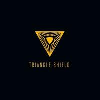 triangel skydda diamant för digital data logotyp design vektor