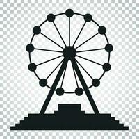 Ferris Rad Vektor Symbol. Karussell im Park Symbol. Amüsement Reiten Illustration. einfach Geschäft Konzept Piktogramm auf isoliert Hintergrund.
