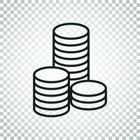 Münzen Stapel Vektor Illustration. Geld gestapelt Münzen Symbol im eben Stil. einfach Geschäft Konzept Piktogramm.