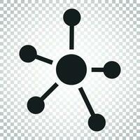 social nätverk, molekyl, dna ikon i platt stil. vektor illustration. enkel företag begrepp piktogram.