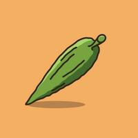 bitter melon enkel tecknad serie vektor ikon illustration vegetabiliska ikon