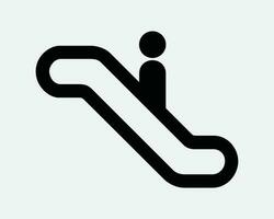 Rolltreppe Symbol. Treppe Treppe Schritt oben Nieder Gehweg Aufzug Etikette Information die Info Weg. schwarz Weiß Grafik Clip Art Kunstwerk Symbol Zeichen Vektor eps