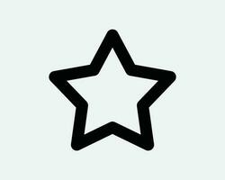 Star Linie Symbol. fünf Punkt Lieblings Liebling Bewertung Bewertung Weihnachten Lesezeichen schwarz Weiß Grafik Clip Art Kunstwerk Gliederung gestalten Symbol Zeichen Vektor eps