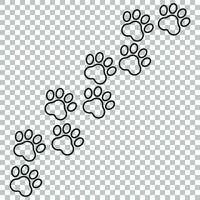 Pfote drucken Vektor Symbol im Linie Stil. Hund oder Katze Pfotenabdruck Illustration. Tier Silhouette.