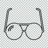 Sonnenbrille Vektor Symbol im Linie Stil. Brillen eben Illustration.