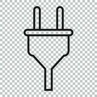 Stecker Vektor Symbol im Linie Stil. Leistung Draht Kabel eben Illustration.