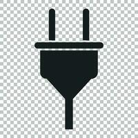 Stecker Vektor Symbol. Leistung Draht Kabel eben Illustration.