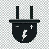 Stecker Vektor Symbol. Leistung Draht Kabel eben Illustration.