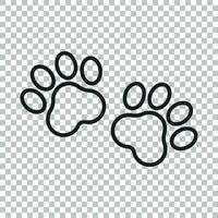 Tass skriva ut vektor ikon i linje stil. hund eller katt tassavtryck illustration. djur- silhuett.