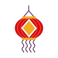 Diwali Papierlampe hängende Dekoration flache Stilikone vektor