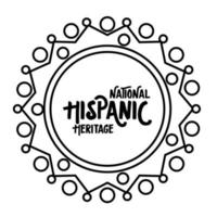 National Hispanic Heritage Schriftzug im Spitzenlinienstil lace vektor