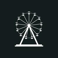 Ferris Rad Vektor Symbol. Karussell im Park Symbol. Amüsement Reiten Illustration.