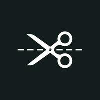 sax ikon med skära linje. scissor vektor illustration.