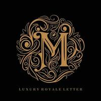 Brief m Luxus königlich Kreis Ornament Logo vektor