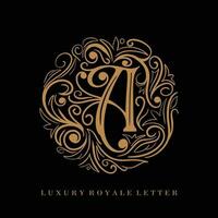 Brief ein Luxus königlich Kreis Ornament Logo vektor
