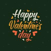 glücklich Valentinsgrüße Tag Design mit Typografie Zitat auf Blau Hintergrund kostenlos Vektor