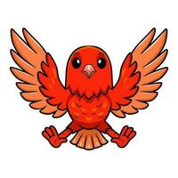 söt röd faktor kanariefågel tecknad serie flygande vektor