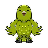 söt grön kanariefågel tecknad serie stående vektor