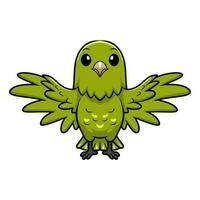 süß Grün Kanarienvogel Karikatur fliegend vektor