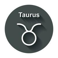 taurus zodiaken tecken. platt astrologi vektor illustration med lång skugga.