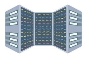 Server Zimmer Datenbank System Server Gestelle Daten Schutz Internet Sicherheit Konzept. Daten Center Symbol Wolke Lager Wolke Computing Computer Server. Hosting Symbol Computer Netzwerk sichern und Schutz. vektor