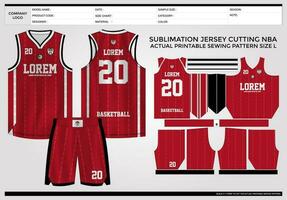 einfach elegant rot Basketball Jersey vektor