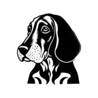 söt svart bläck blodhund hund porträtt vektor