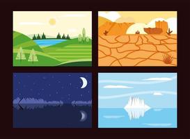 Landschaften verschiedene Klimazonen vektor