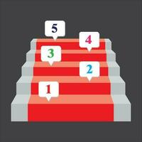 5 Treppe Schritte Infografik Element Symbol Vektor Illustration Symbol