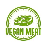 vegetarian kött premie logotyp. växt baserad kött logotyp. vektor