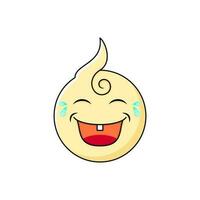 Lachen Ausdruck. süß Baby Emoticon. Farbe, eben und einfach Gliederung Stil. benutzt zum Symbol, Aufkleber oder Logo vektor