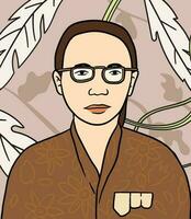 Westen Sulawesi Held Porträt Illustration. glücklich indonesisch National Helden Tag vektor