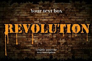 Grafik Panel mit Text Inschrift Revolution. vektor