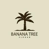 banan träd logotyp, banan träd enkel silhuett design, växt ikon symbol vektor illustration