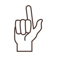 teckenspråk handgest som anger ikonen för bokstavslinjen vektor
