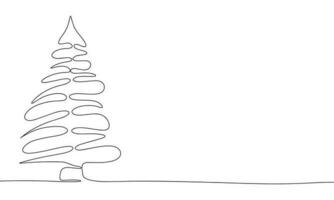 abstrakt jul träd, gran silhuett vektor. ett linje kontinuerlig vektor linje konst översikt illustration. isolerat på vit bakgrund.
