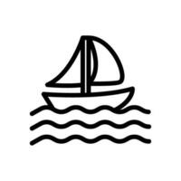 Segelboot Symbol schwarz Weiß im Linie Stil. Symbole zum Logos, Webseiten, Apps, und Mehr vektor