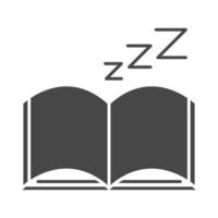 Schlaflosigkeit schlafen Buch Nacht Silhouette Symbol Stil vektor