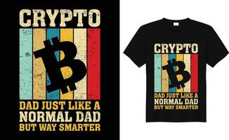 Beste retro Jahrgang Bitcoin btc Kryptowährung T-Shirt Design vektor