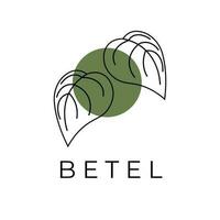 betel blad linje konst vektor illustration logotyp