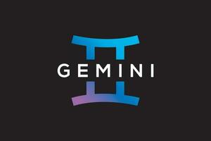 gemini logotyp design vektor mall