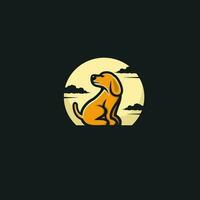 Vektor Hund und Mond Design Illustration