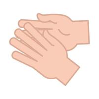 teckenspråk hand gest handskakning linje och fyll ikon vektor