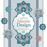 traditionell islamic design. illustration av blommig islamic geometrisk dekoration. marocko sömlös gräns. moské dekoration element. vektor