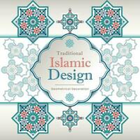 traditionell islamic design. illustration av blommig islamic geometrisk dekoration. marocko sömlös gräns. moské dekoration element. vektor