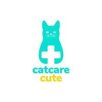 djur- husdjur vård katt hälsa klinik modern logotyp design vektor