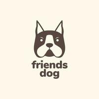 djur- husdjur hund boston terrier årgång enkel logotyp design vektor