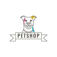 Tier Haustiere Hund Labrador Retriever Linie Kunst bunt Logo Design Vektor