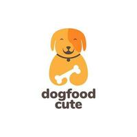 djur- husdjur hund håll ben mat maskot tecknad serie söt logotyp design vektor